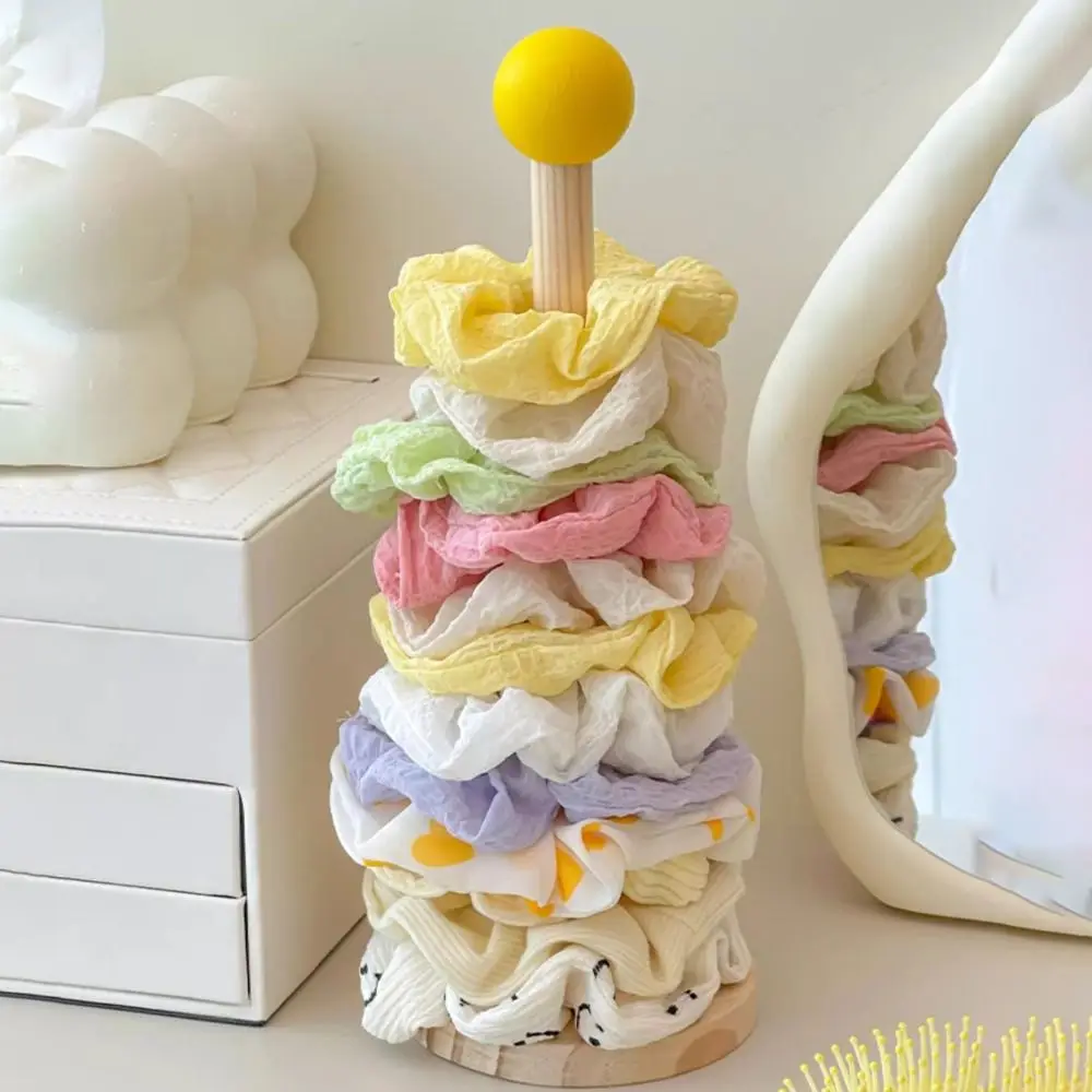 Fashion Wooden Head Rope Storage Rack Wall-mounted Multifunctional Hair Loop Holder Jewelry Organizer Stand Bathroom