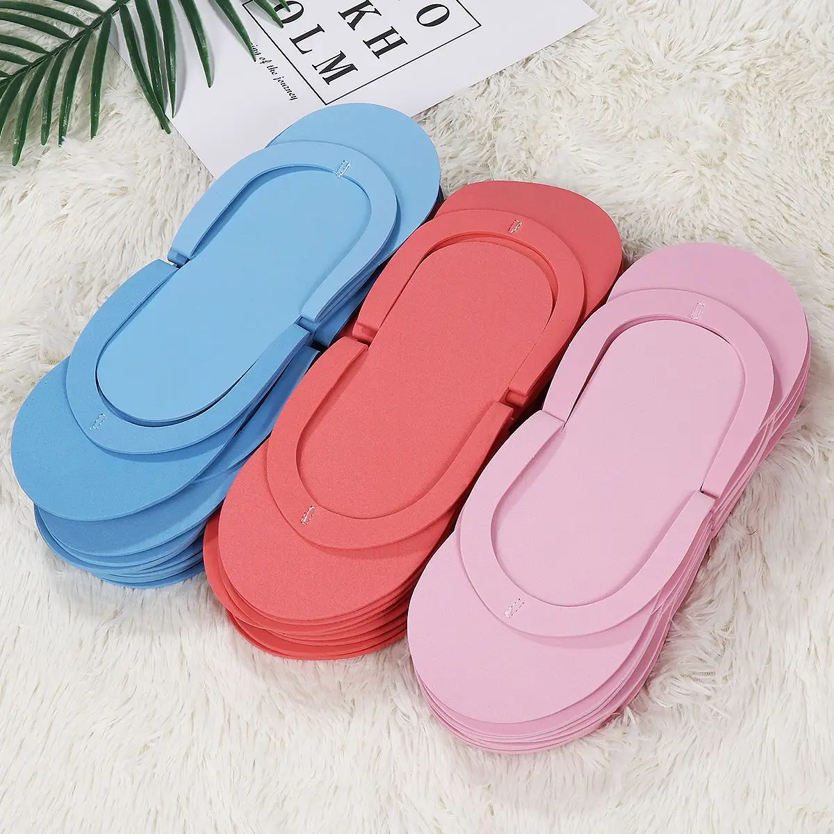 36 Pairs Disposable Slippers Foam Slippers Disposable Spa Slippers Flip Flop Slippers For Pedicure Spa Salon (Random Color)