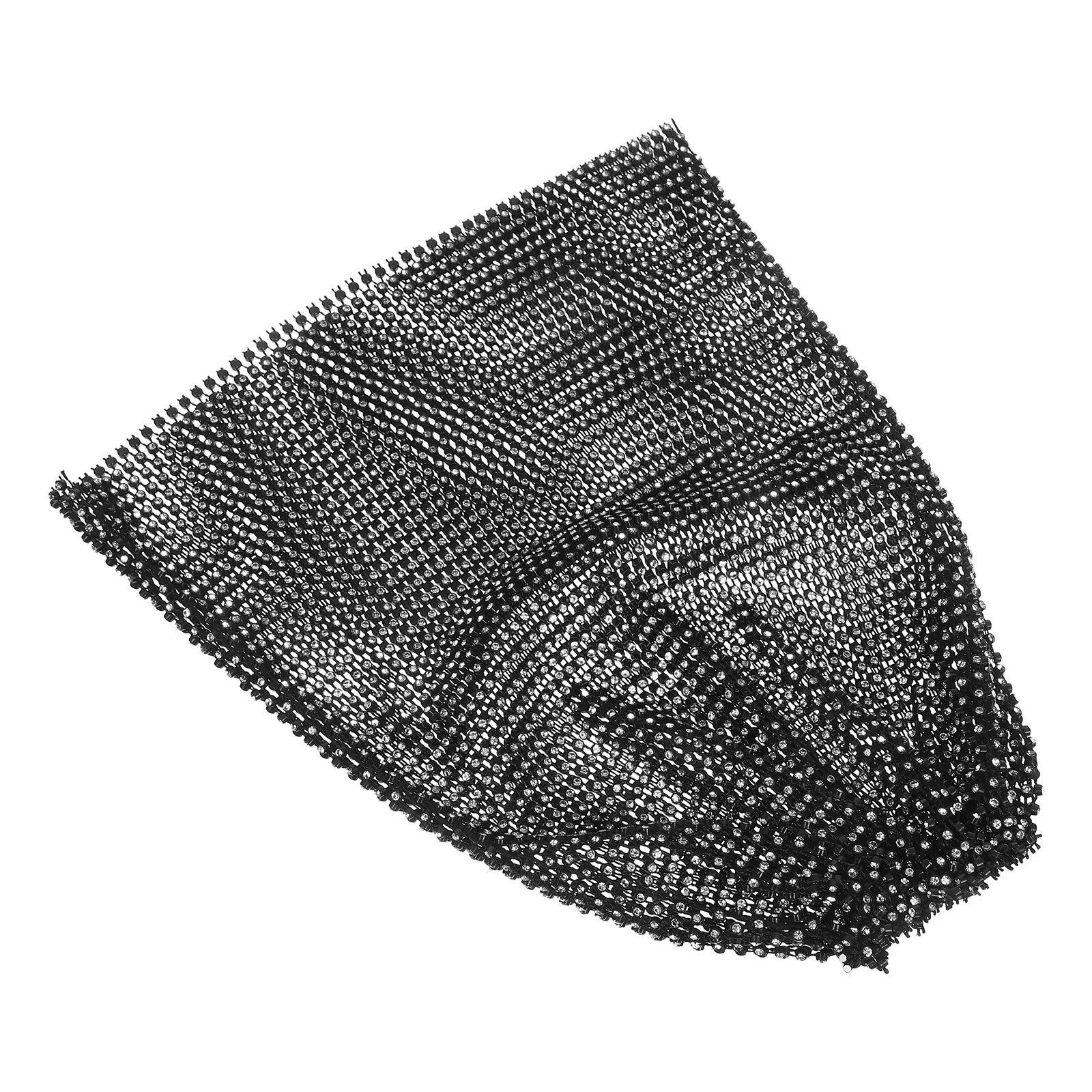 

Black Rhinestone Head Scarf Elastic Fishnet Turban Rave Festival Nightclub Jewelry Bling Mesh Headpiece Women Sparkle Hair