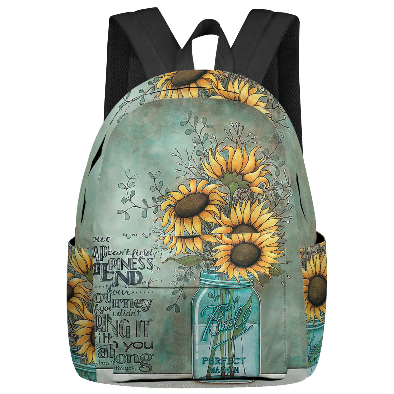 Retro Farm Flower Blue Bottle Feminina Backpacks Teenagers Student School Bags Laptop Backpack Men Women Female Travel Mochila