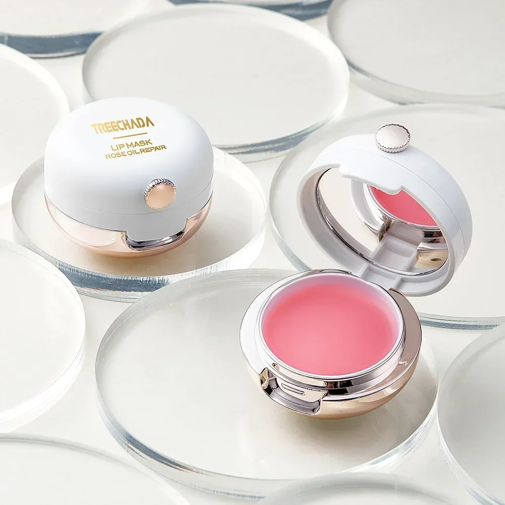มาส์กบำรุงริมฝีปาก TREECHADA กลิ่นกุหลาบ ช่วยบำรุงริมฝีปากให้ชุ่มชื้น ลดเลือนริ้วรอยริมฝีปาก ผลิตภัณฑ์ดูแลผิว