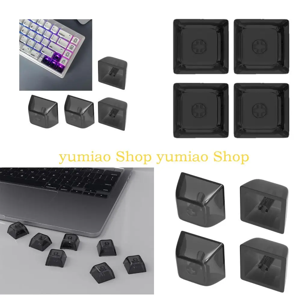 587B 4/20Keys XDA Profile Transparent Crystal Blank Keycaps Set for Cherry MX Switch
