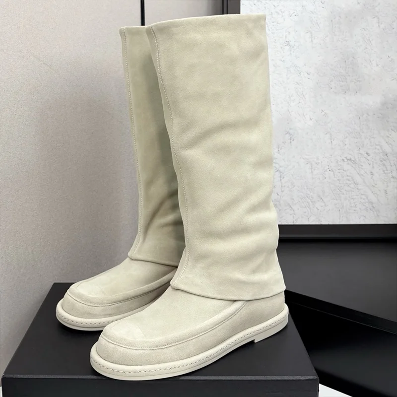 

High quality 2025 new knee length boots for women, elegant shoes with cow suede upper comfortable 25080599