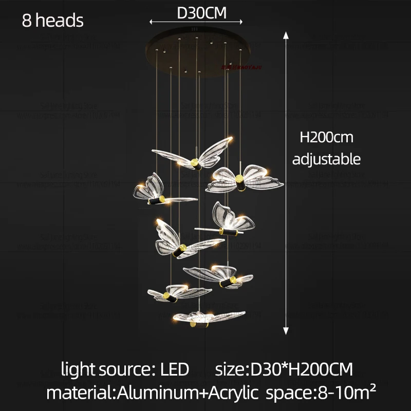 2025 Nieuwe Vogel Kroonluchter Moderne Wenteltrap Verlichting Lange Kroonluchter Woonkamer Villa Zolder Eetkamer Hanglamp