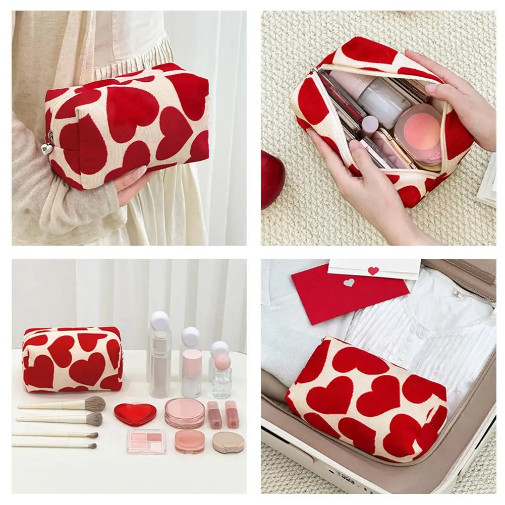 

Multi-functional Portable Corduroy Cosmetic Candy Organizer Makeup Heart Large Bag Storage Drawstring Bag Pouch Capacity B4c1