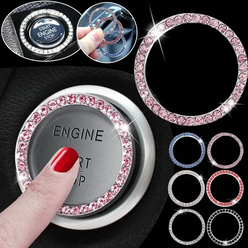 1PC General Motors One Click Start Button Diamond Decorative Ring/Automotive Interior Self Adhesive Water Drill Ring