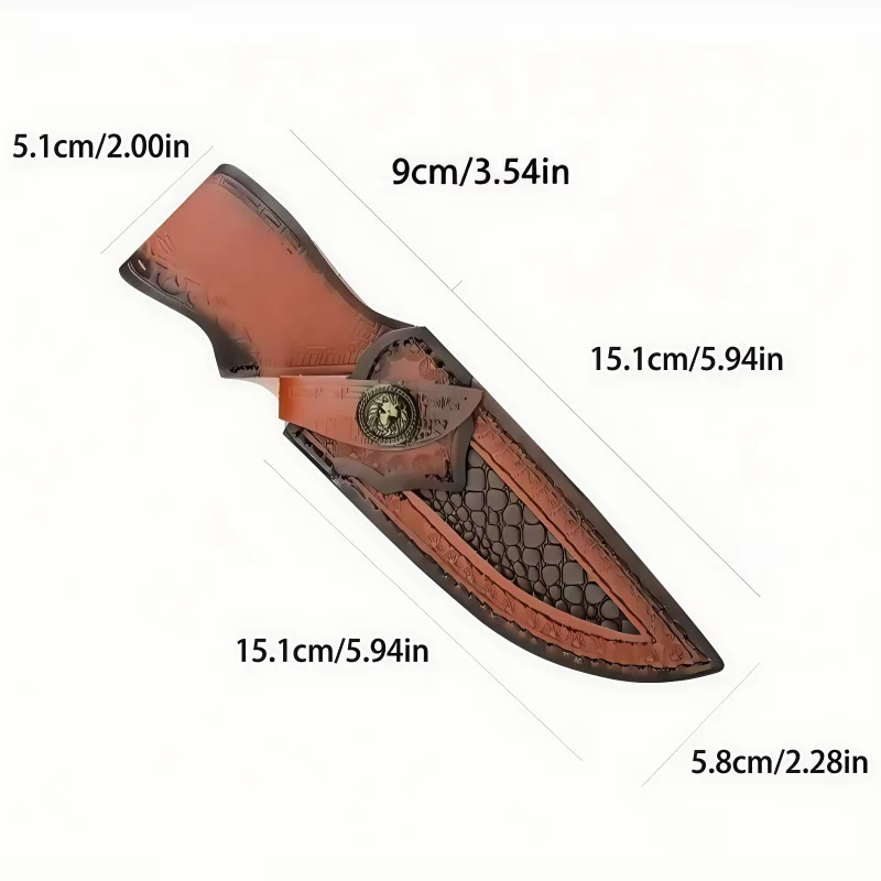 NEW Leather Sheath Belt Knife Sheath with Waist Belt Buckle Pocket Tool Knife Protective Cover (Knife Not Included) image 6