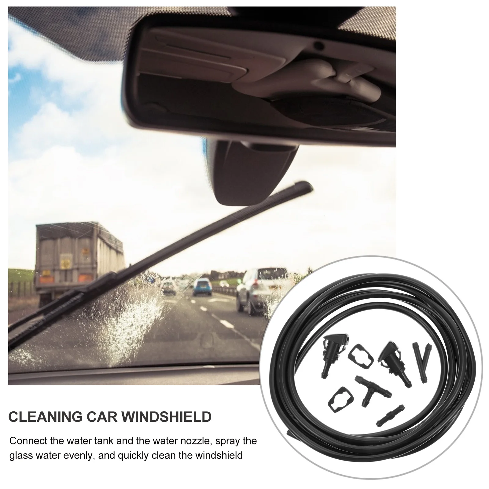 Kit de reparación de manguera limpiaparabrisas, boquilla de pulverización para coche, conectores de manguera, fácil de instalar, limpieza rápida, boquilla de pulverización para parabrisas, 6 uds.