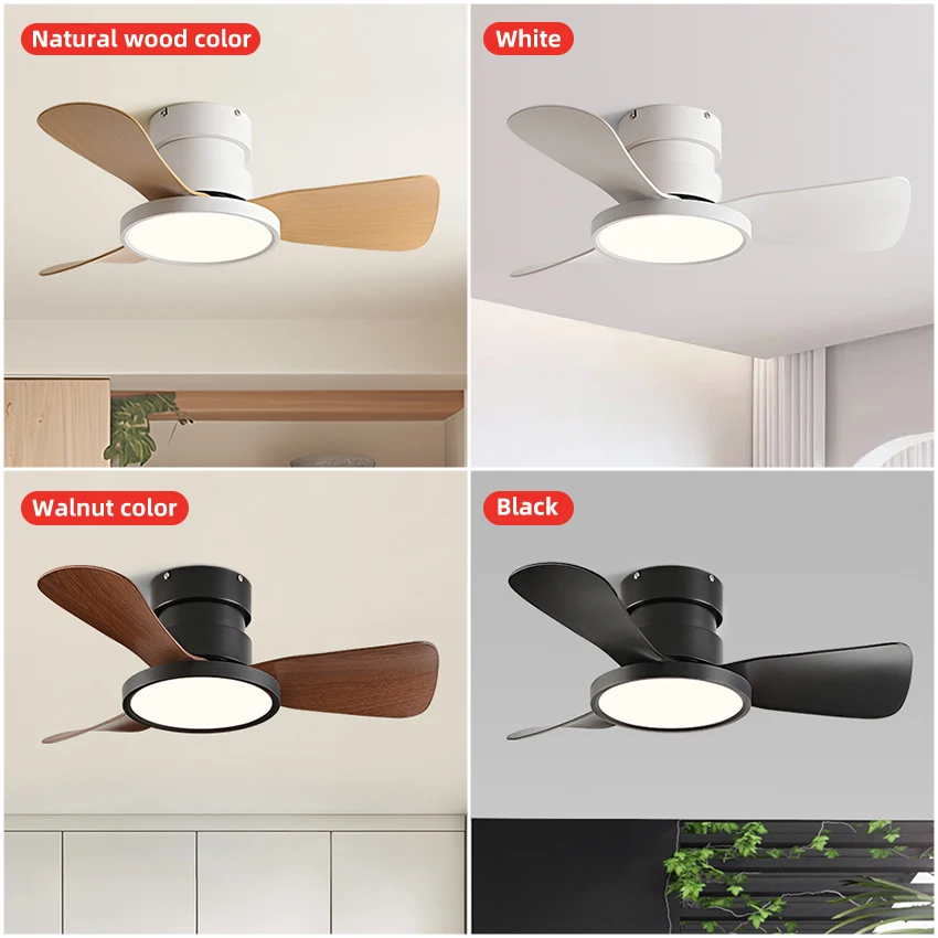 20 & 28 Inch Inverter Ceiling Fan with LED Light – 6 - Speed Quiet, Full - Spectrum Eye - Care Lighting for Bedroom/Living Room