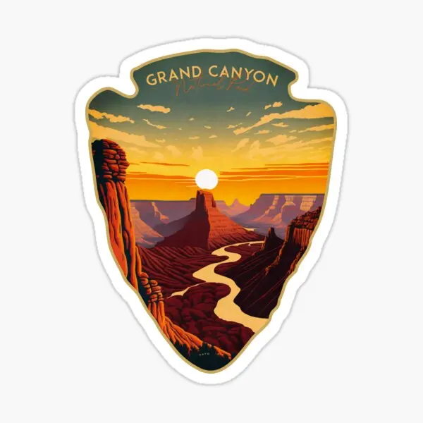 Grand Canyon National Park  5PCS Stickers for Cute Kid Wall Cartoon Print Window Bumper Living Room Anime Decor  Car Home