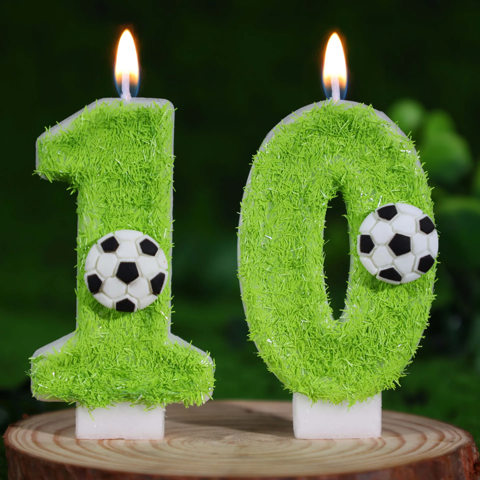 

2026 New Sports Football Digital Birthday Candles Handmade Number Cake Topper Decor for Birthday Party