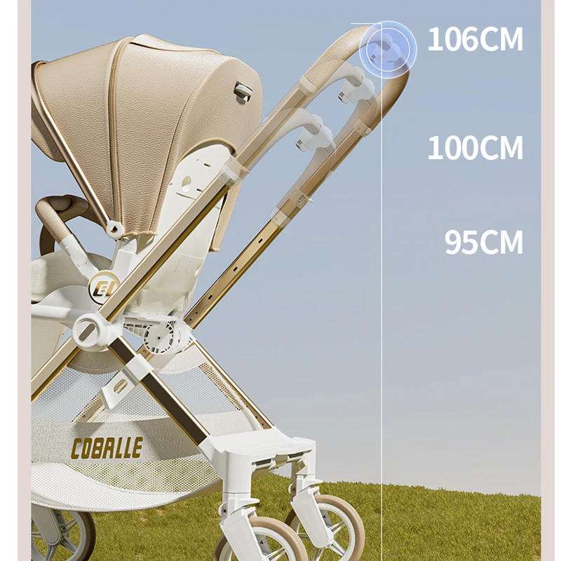 Luxe Cabriolet Full-Size Kinderwagen Voor Peuter Pasgeboren Smart Kinderwagen Met Omkeerbare Stoel