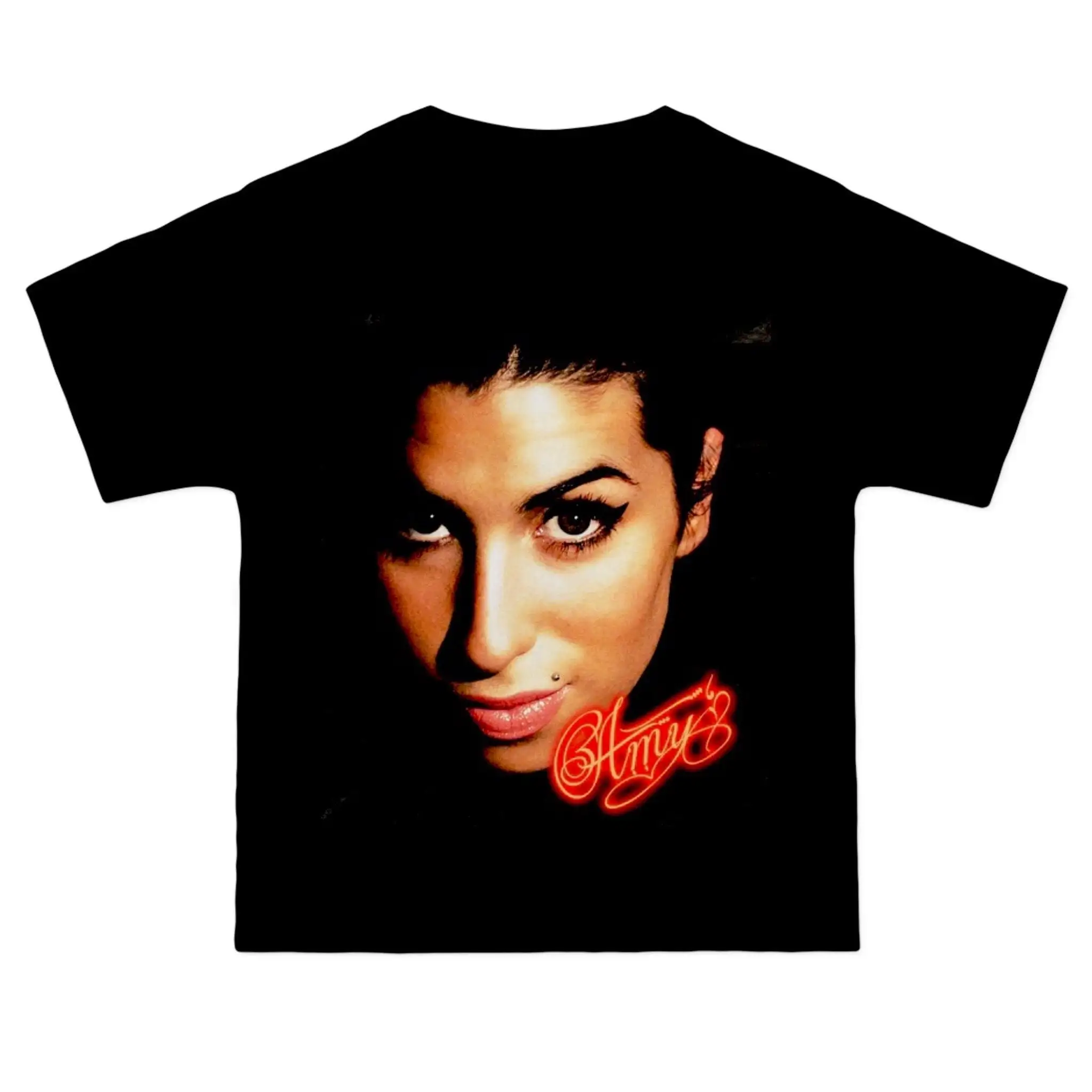 Amy winehouse potrait heavyweight black tee shortsleeve shirt