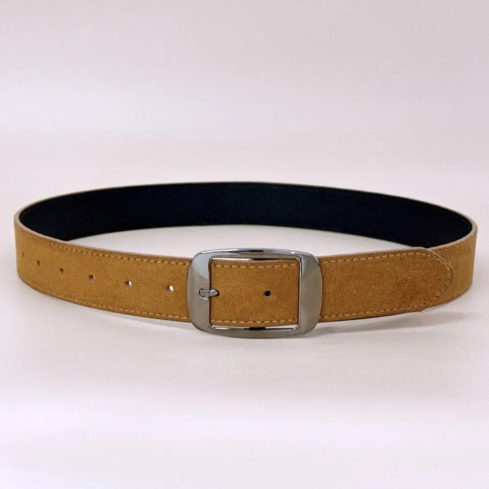 Fashion Faux Leather Suede Belt Luxury Design Pin Buckle Women Waist Belt Versatile Wide Waistband Coat Skirt Decoration