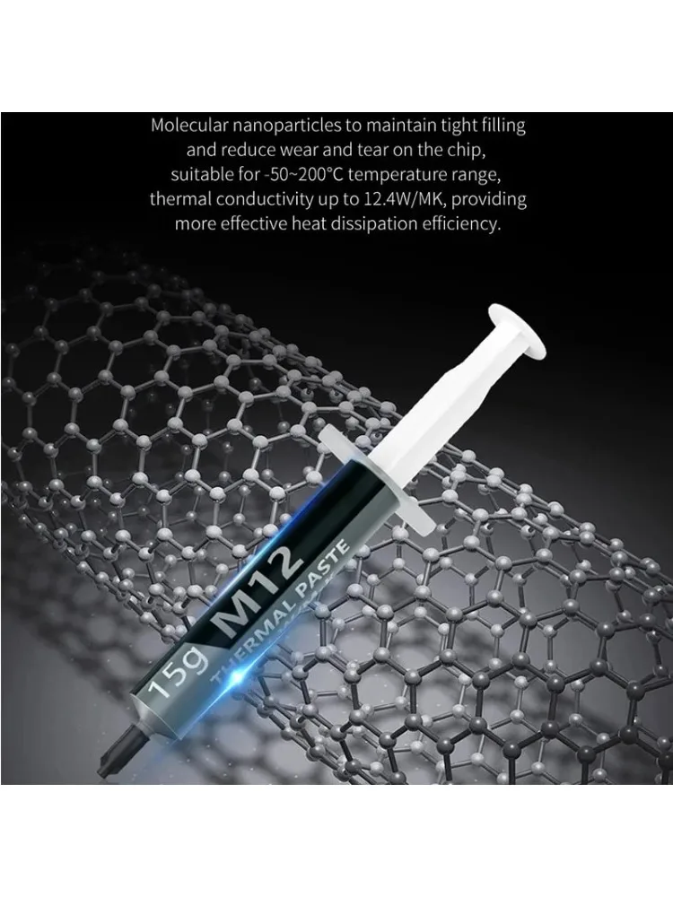 Pâte thermique Performance pâte de graisse conductrice thermique 12.4 W/MK 1/4/8/15/30g pour jeu PC PS5 CPU GPU refroidissement