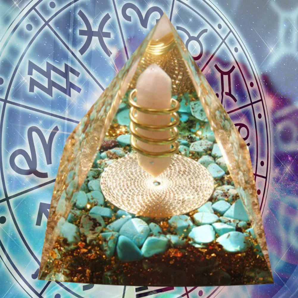 Natural Crystal Crushed Stone Energy Tower Handmade EMF Protection Healing Pyramids Art Carfts Ornaments Home Office Decoration