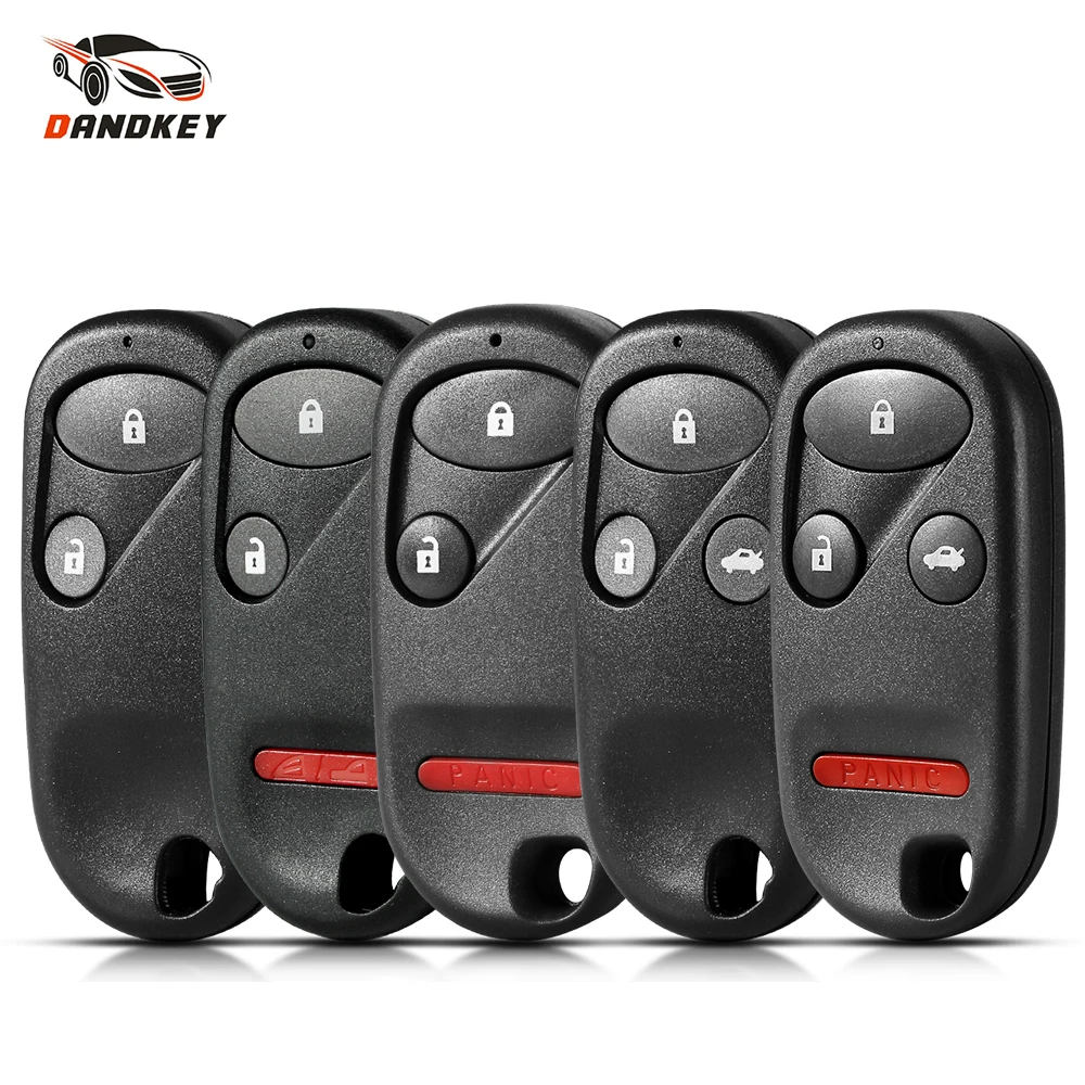 Dandkey Keyless Entry Replacement Remote Key Fob Case Shell 2/3/4 Buttons For Honda Accord Civic CRV Jazz S2000 Fit Odyssey