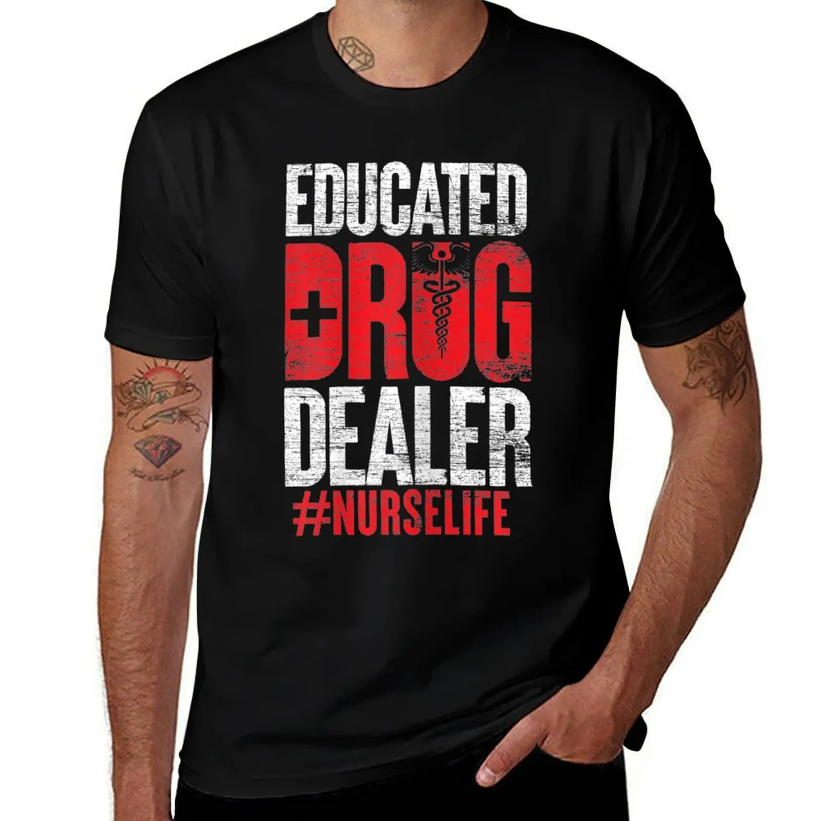 Educated Drug Dealer Nurse T-Shirt Plus Size Simple Casual Top