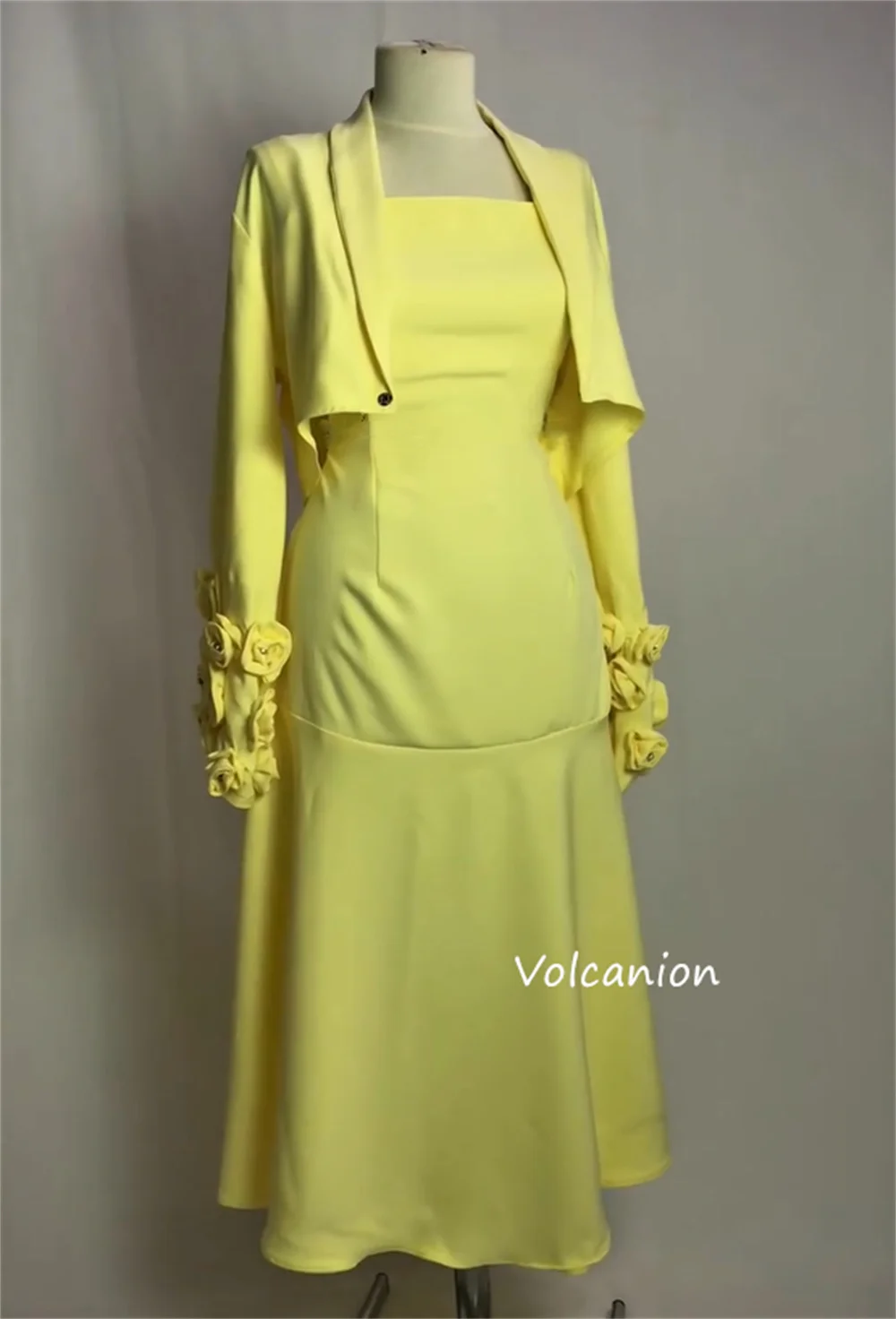 Personalizado jérsei applique a linha poretrait midi vestidos sob medida ocasião baile casual simples estilo moderno