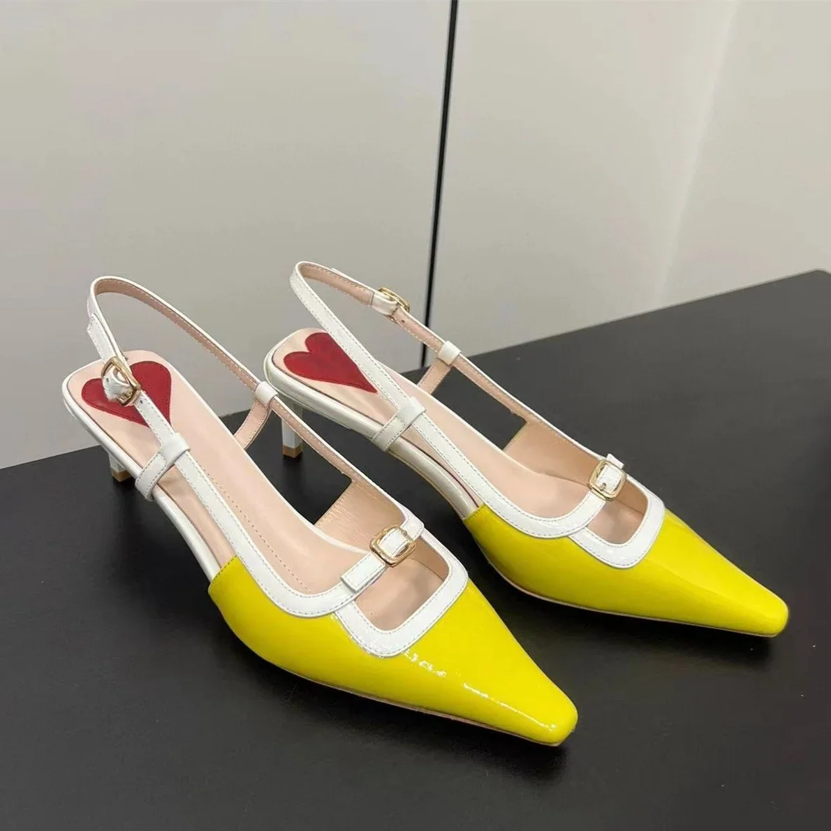 Candy Color Ladies Shoes Sandalias De Mujer Verano Stiletto Heels Square Toe Zapatos Para Damas En Oferta Splice Slingback 2024