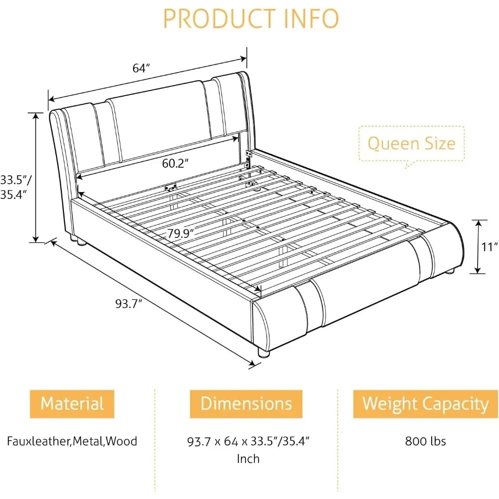 Full Size Bed Frame Twin White Luxury Bedroom Set Furniture Queen Day Bed Bases and Frames