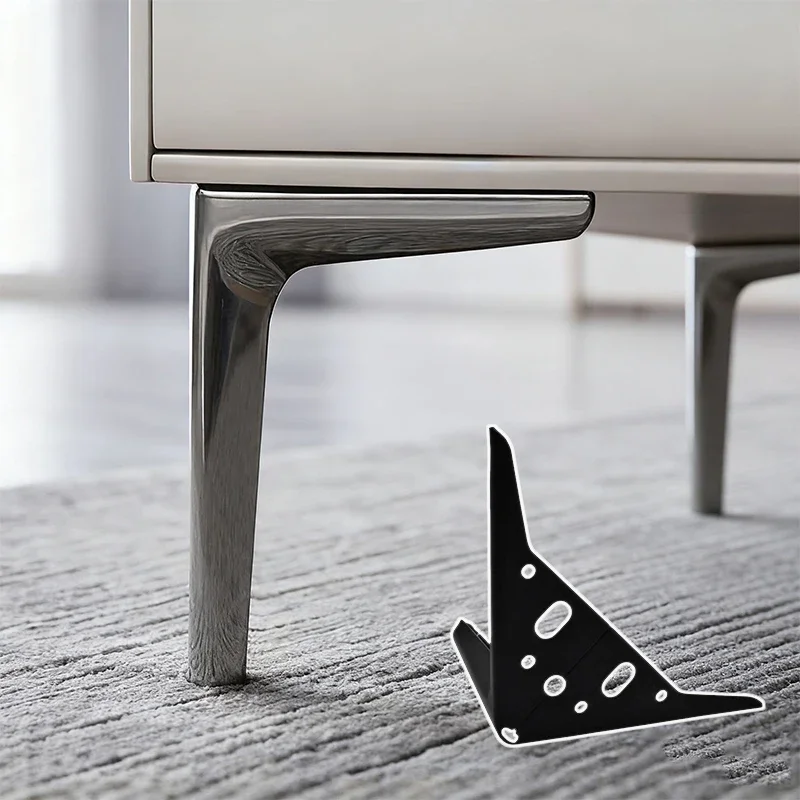 Gambe per mobili in metallo da 4 pezzi con cuscinetto antiscivolo Mobile TV Tavoli da letto Gamba Divano moderno Piedini da tavolo Supporto Accessori hardware