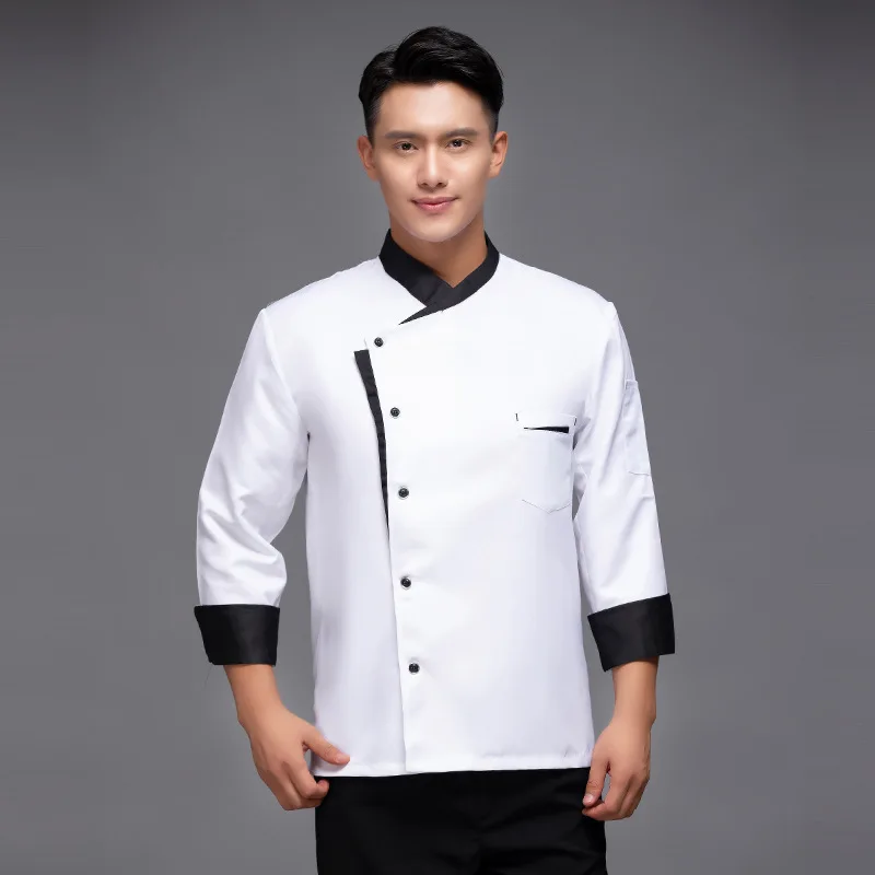 Hotel Overalls Men's Long Sleeve Autumn and Winter Work Wear Baking Pastry Dessert Chef Clothes Dining Kitchen Clot