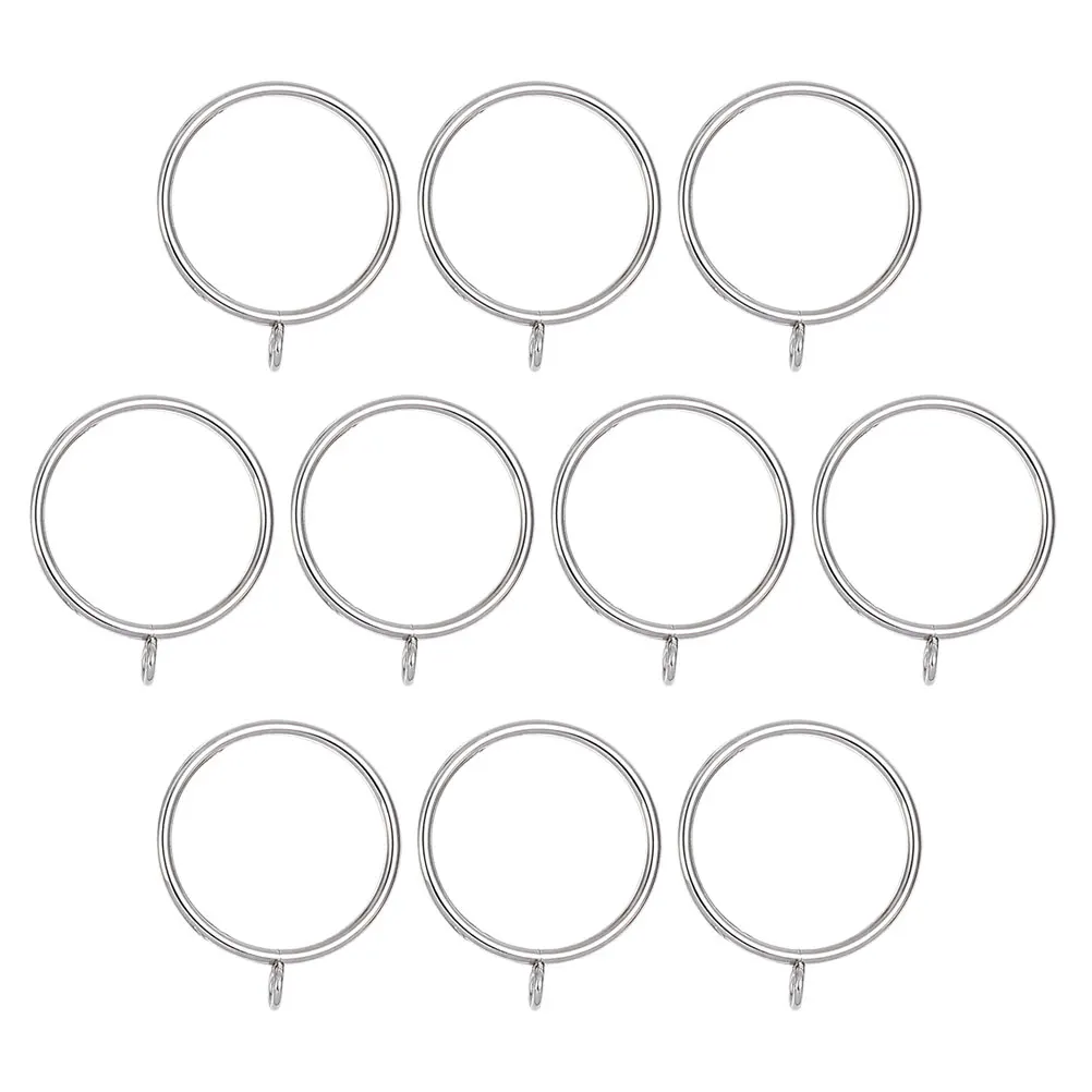 

10pcs Stainless Steel Shower Curtain Ring Hooks Bathroom Circles Clips Heavy Duty Bedroom Decor Accessories