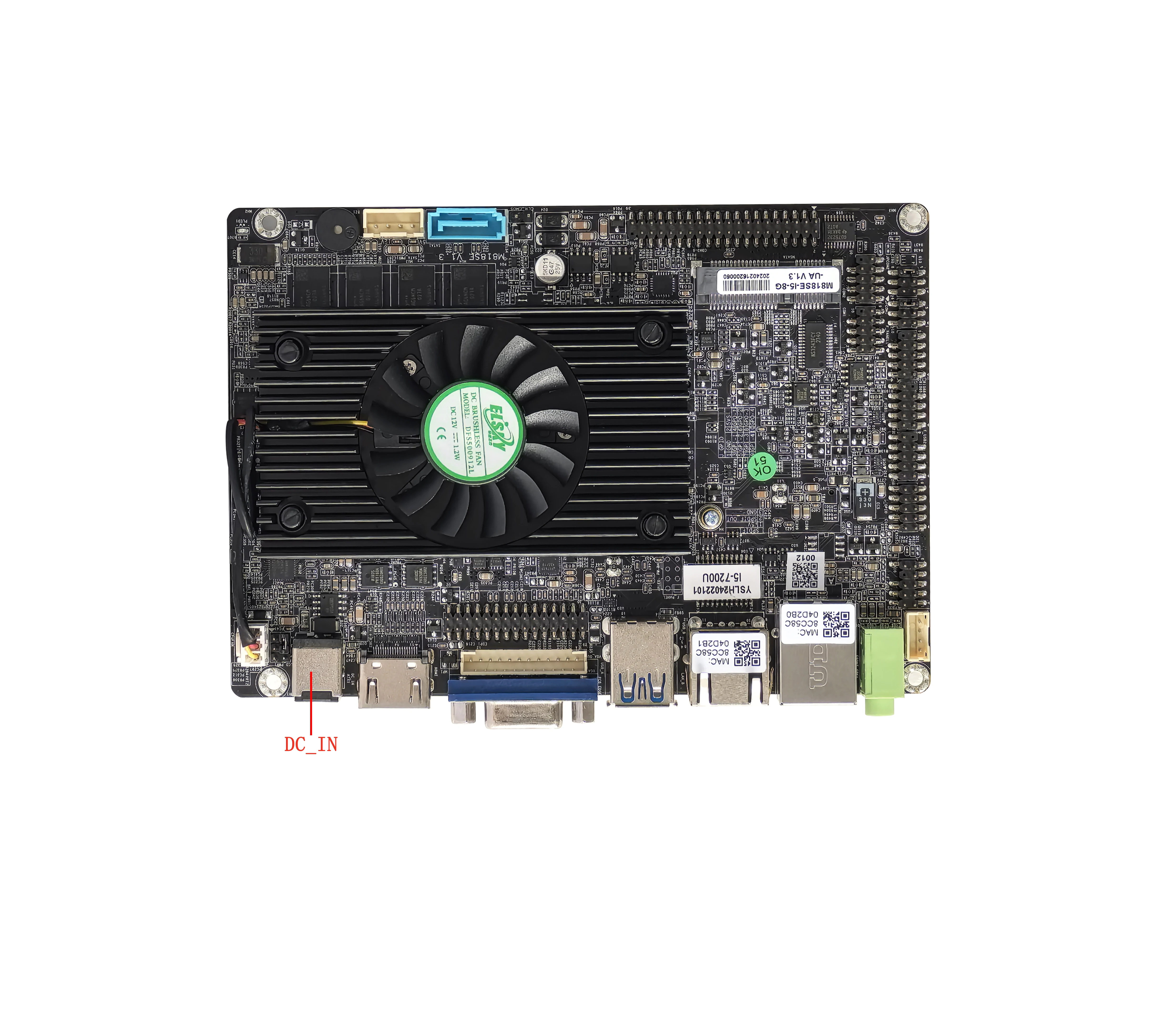 6th 7th 3.5inch Motherboard with Integrated CPU DDR4 2133MHz 1LAN Mini PCIE SATA M.2 6COM 8USB for Industry Computer