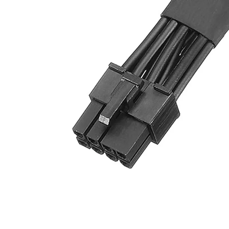 Dual 6 Pin Female To 8 Pin Male GPU Graphics Card Power Adapter Cable 18AWG Braided Sleeved Black 20cm