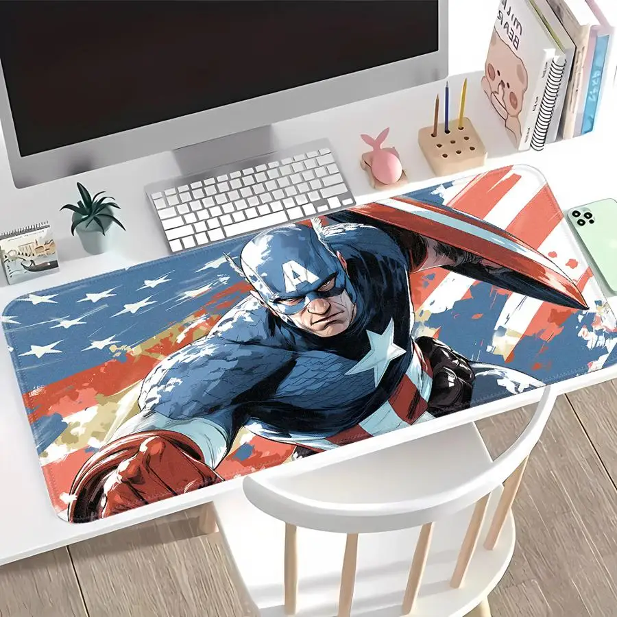 Mauspad, Schreibtischzubehör, Spielkonsolen-Pad, Tastatur-Mauspad, Büro-Pad, Computer-Laptop-Pad, wasserdicht, Marvel Captain America