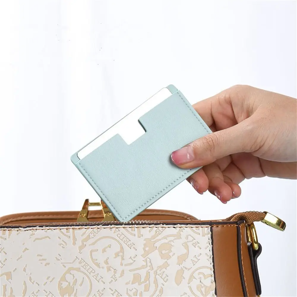 Unbreakabl Leather Square Mirror Dust-proof Frameless Design Handheld Beauty Mirror No Deformation Pocket Cosmetic Mirror