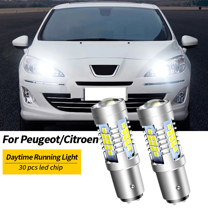 2pcs LED Daytime Running Light DRL Bulb Lamp Canbus P21/5W 1157 BAY15D For Citroen DS4 Peugeot RCZ 408 308 Renault Kangoo