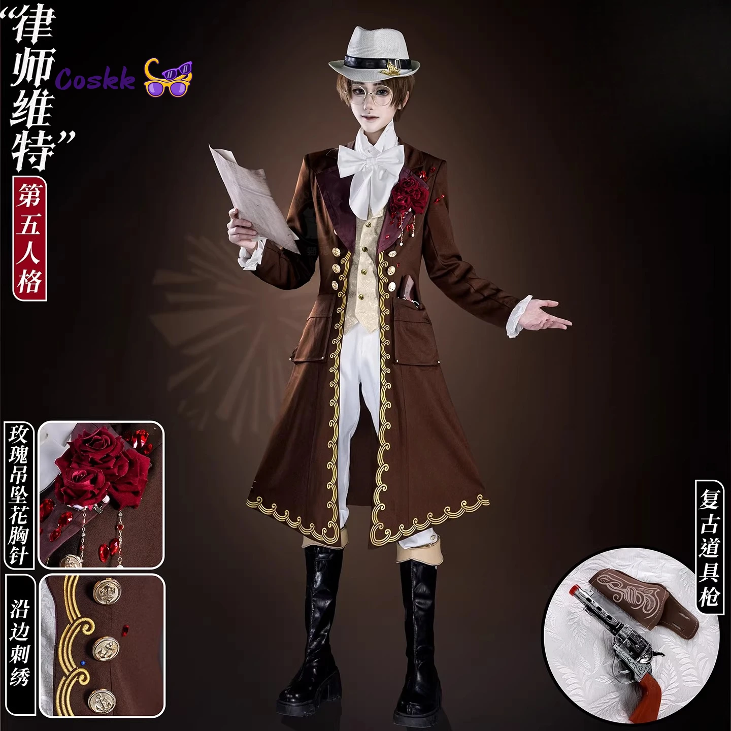 Identity V Freddy Riley Avocat Deductive Star QiZhen Costume de Jeu de Rôle Uniforme Élégant Cosplay Halloween 0 vendu