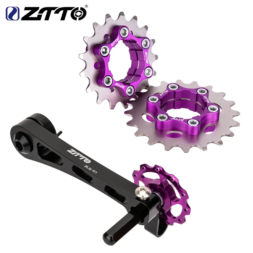 ZTTO MTB Bicycle Single Speed Cassette Cog and Derailleur Bicycle Chain Tensioner Group Set 1Speed Bike Sprocket Freewheel Gear