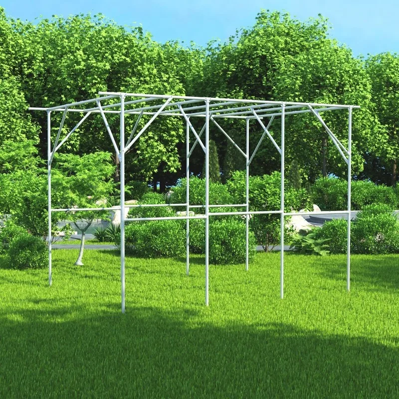 118''L x 79''W x 90.5''H Large Grapevine Support Arched Gazebo Gazebo Trellis Gazebo Plastic Coated Metal Large Rattan Frame