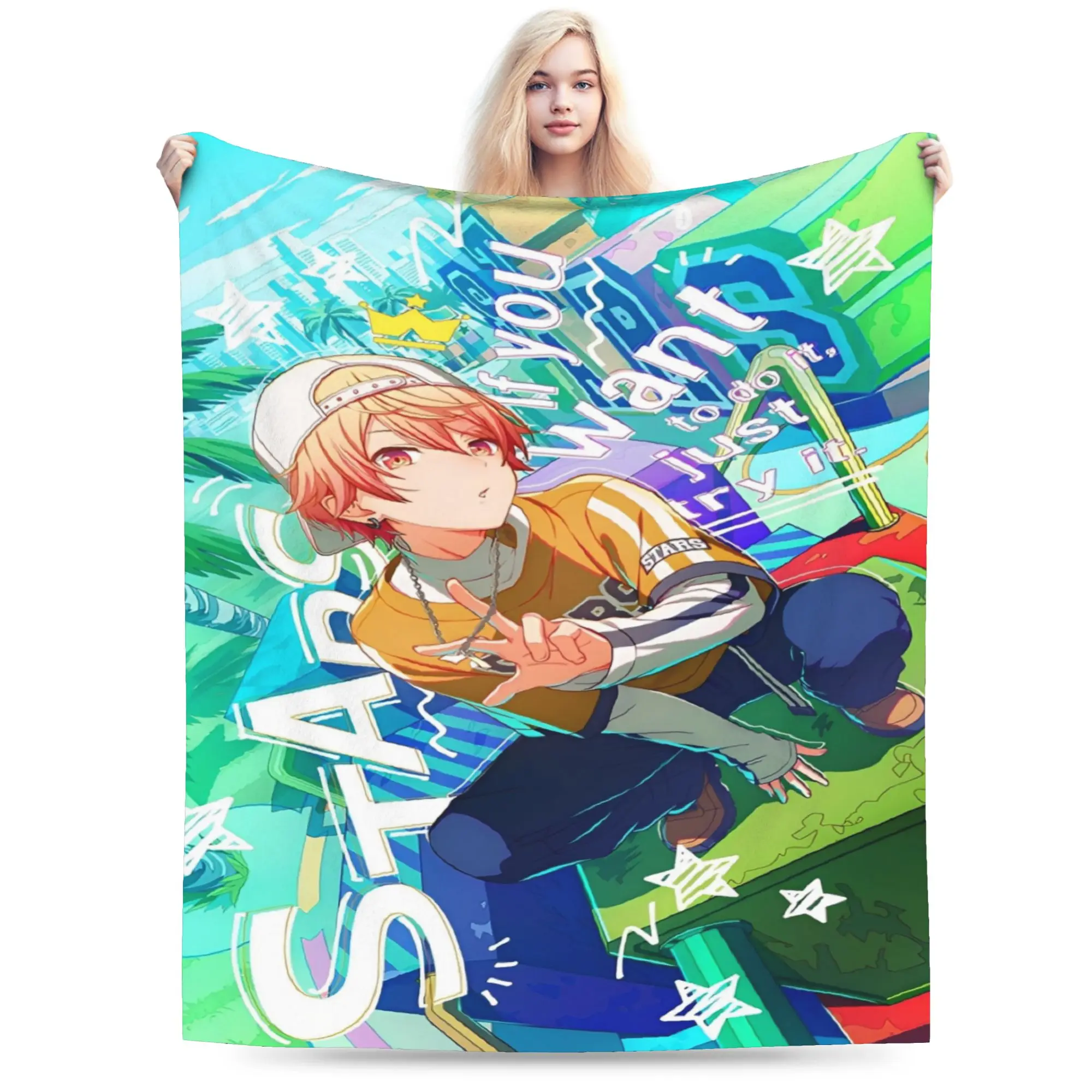 Novelty Design sekai tsukasa tenma Blankets Lightweight Thin Flannel  Relax Throw Blankets Machine Washable