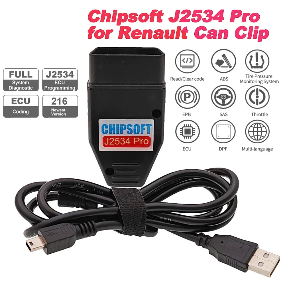 Chipsoft J2534 Pro ChipLoader 1.97.7 for Toyota TIS Techstream 2 in 1 Scanner Car Diagnostic Tool J2534 Programming OBD Scanner