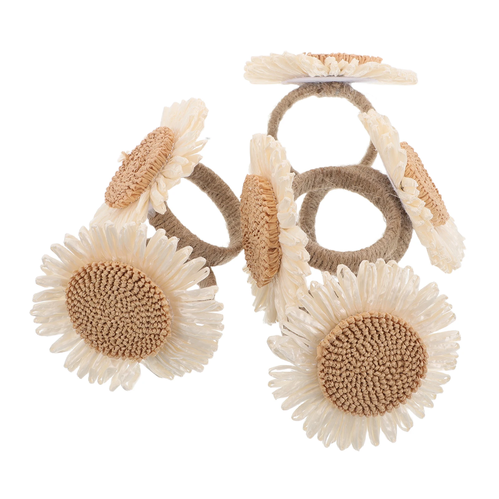 

6 Pcs Flower Napkin Button Shower Decor Banquet Rings Floral Table Settings Serviette Daisy Cloth