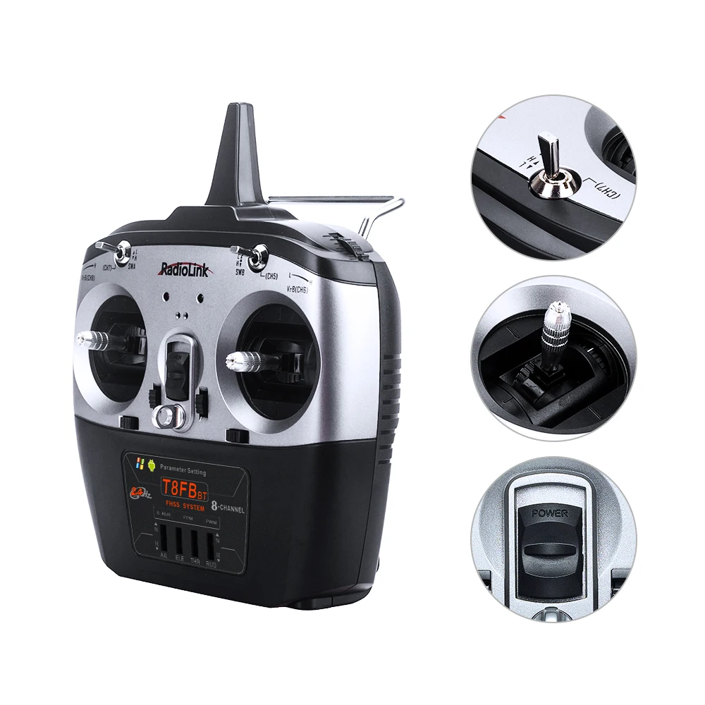 Radiolink T8FB 2.4G 8 Channel Radio Controller Transmitter with R8EF/ R8FM Receiver for Airplane Boat Cars RC Toys