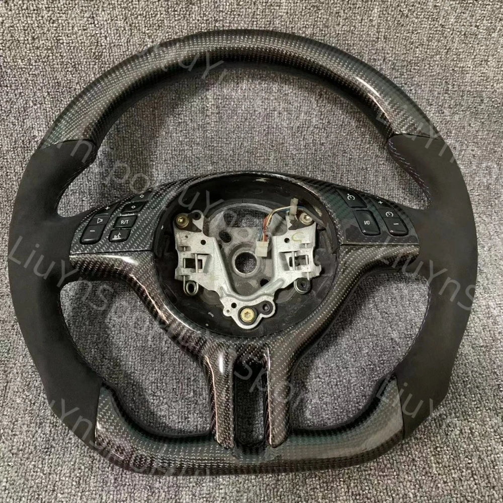 

Real Carbon Fiber Leather Steering Wheel for BMW M3 E46 E39 E53 330i 325i 01-06