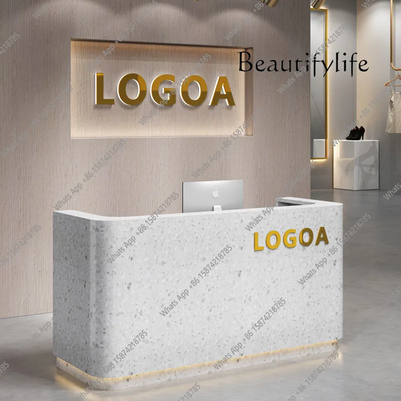 W Luxury Hotel Display Executive Reception Desks Company Mostrador Lounge Design Beauty Reception Desks Modern Shop Bar