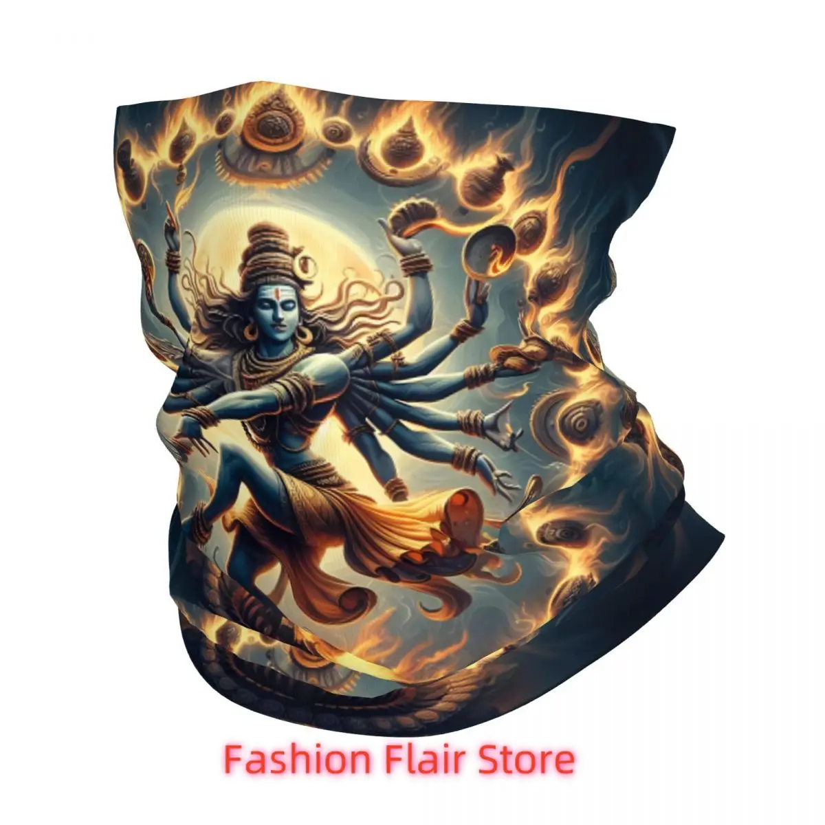 

Brahma Vishnu Shiva Bandana Neck Cover Printed Wrap Scarf Multi-use Cycling Riding for Men Unisex Thin
