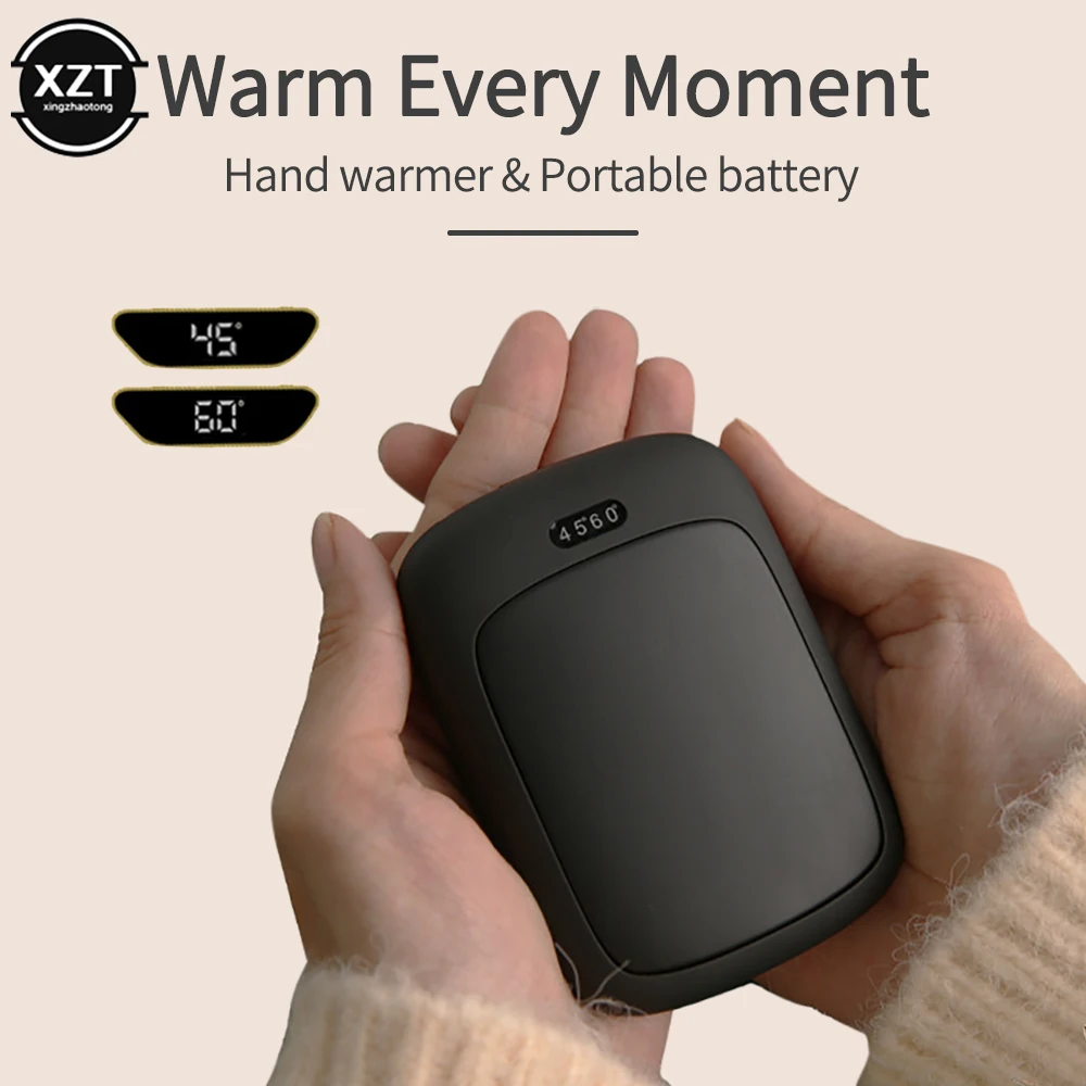 Rechargeable Winter Portable Mini USB Hand Warmer Pocket Mobile Power Hands Warmer 2400mAh Double-sided Quick Heating Outdoor