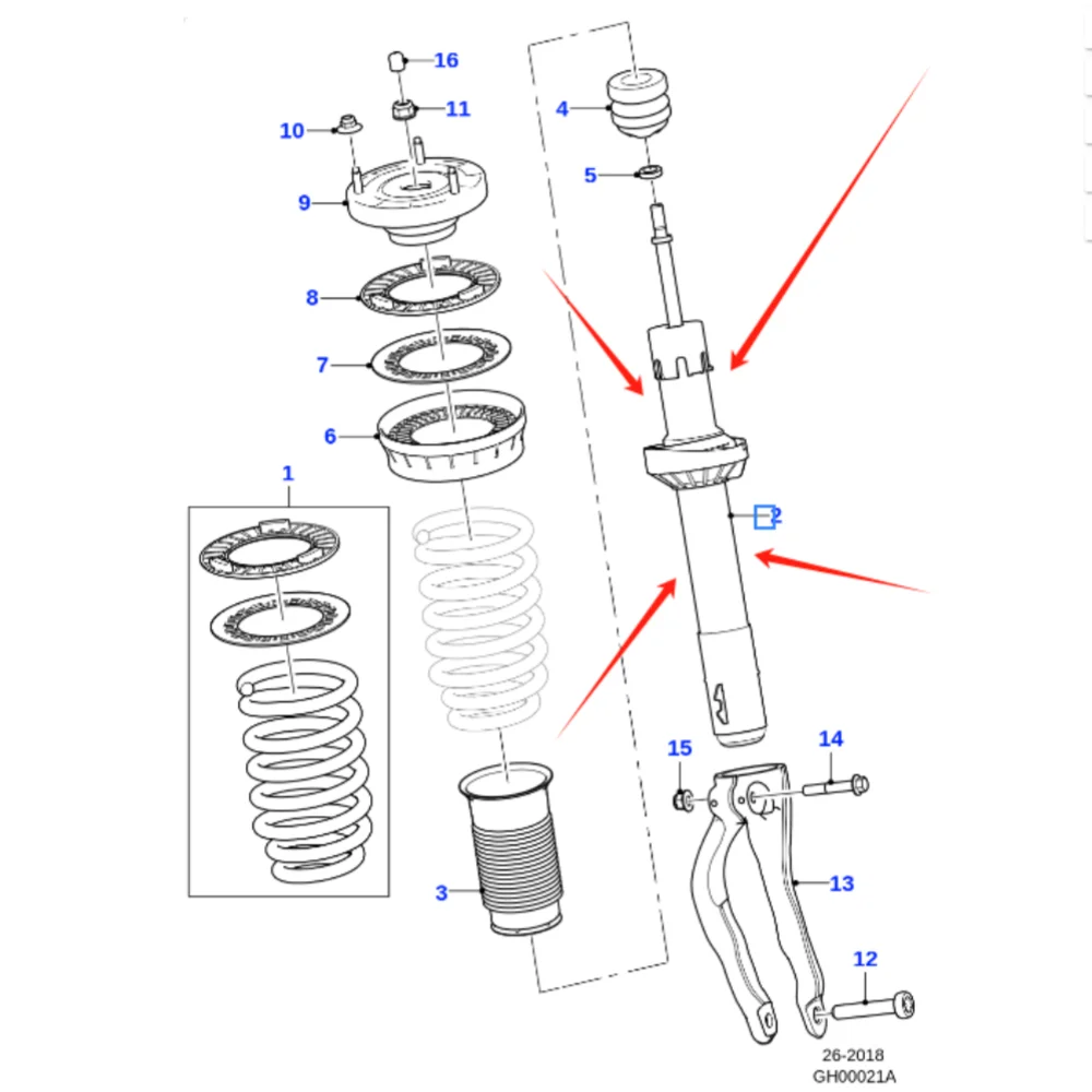 

Front Air Shock Absorber Coil Spring T4A1998 T4A26512 For Jaguar F PACE X761 With and Without Electric Sensor Control