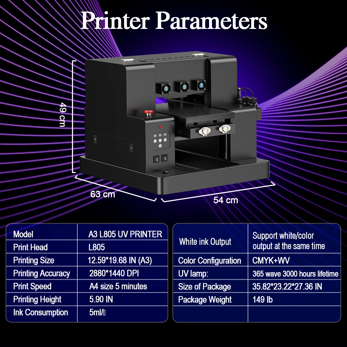 Mesin Printer UV A3 L805 Impresora UV DTF untuk Pencetakan Stiker, Printer UV A3 untuk Casing Ponsel, Botol Akrilik, ABS