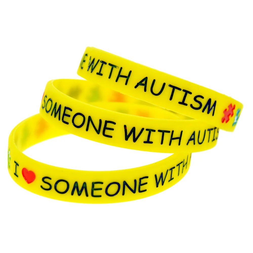 50 Stück „Ich liebe jemanden mit Autismus“-Silikonarmbänder zur Unterstützung und Sensibilisierung, Erwachsenengröße – Detail 5