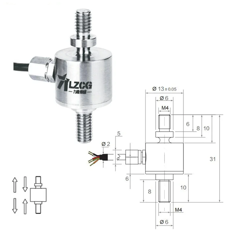 

NEW Micro Load Cell Tension Compression Transducer 50kg 500N 100N Strain Force Sensor Test Industrial Automation Control Pull Pu