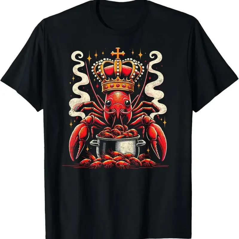 NUEVA CAMISETA LIMITADA Crawfish King Of The Boil Louisiana Cajun Seafood