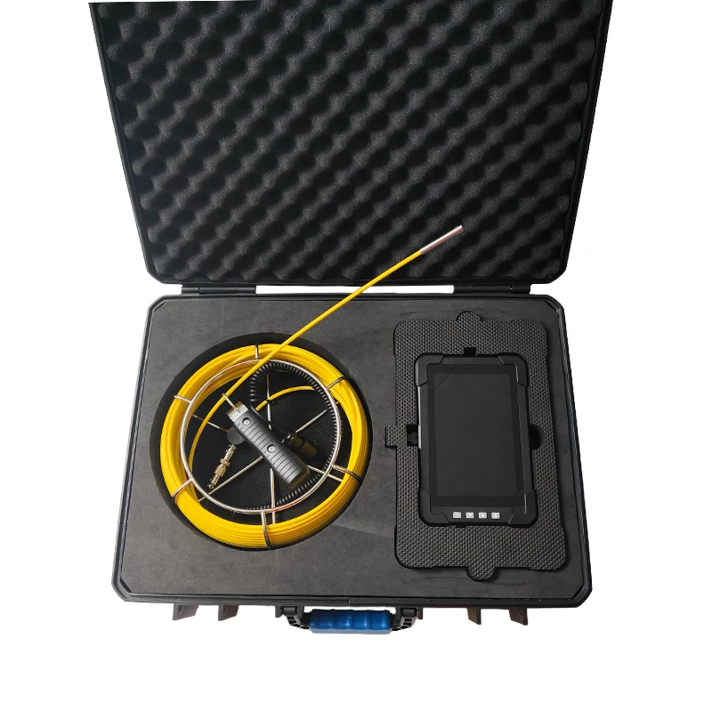 Cámara endoscópica de inspección de pozo de 7 pulgadas, 4K, 8MM, Cable de empuje de 20M